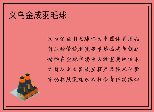 义乌金成羽毛球